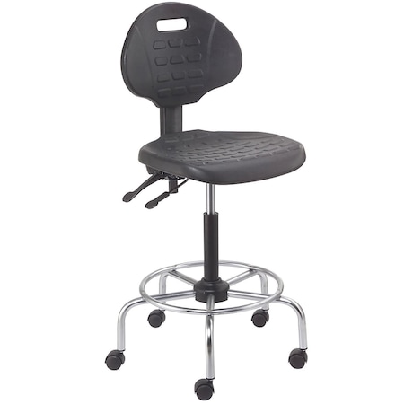 Global Industrial 4 Way Adjustable Stool with Chrome Base, Polyurethane 240274